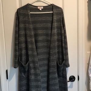 LuLaRoe Grey striped Sarah long sweater - Small